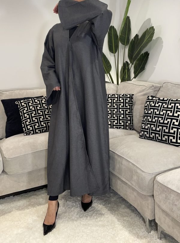 grey abaya overcoat