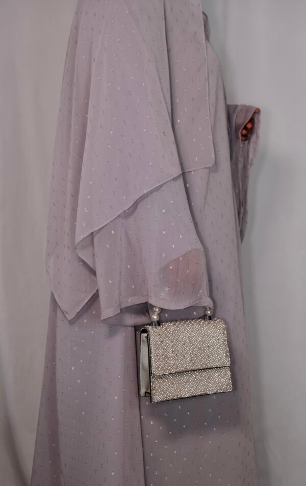 Sitara Silver Abaya Set - Image 3