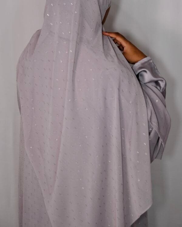 Sitara Silver Abaya Set - Image 4