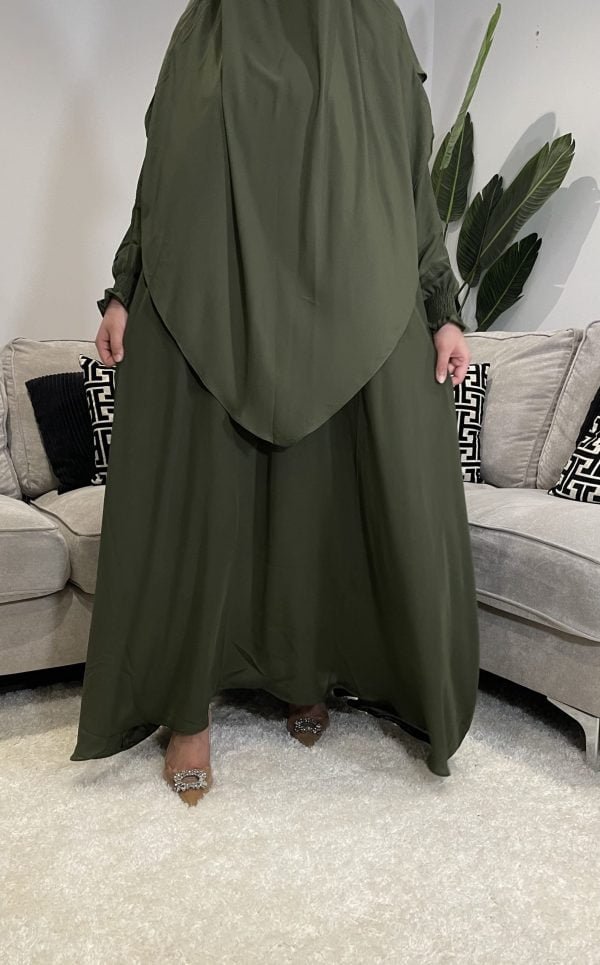 abaya khimar niqab green kakhi sage umrah hajj