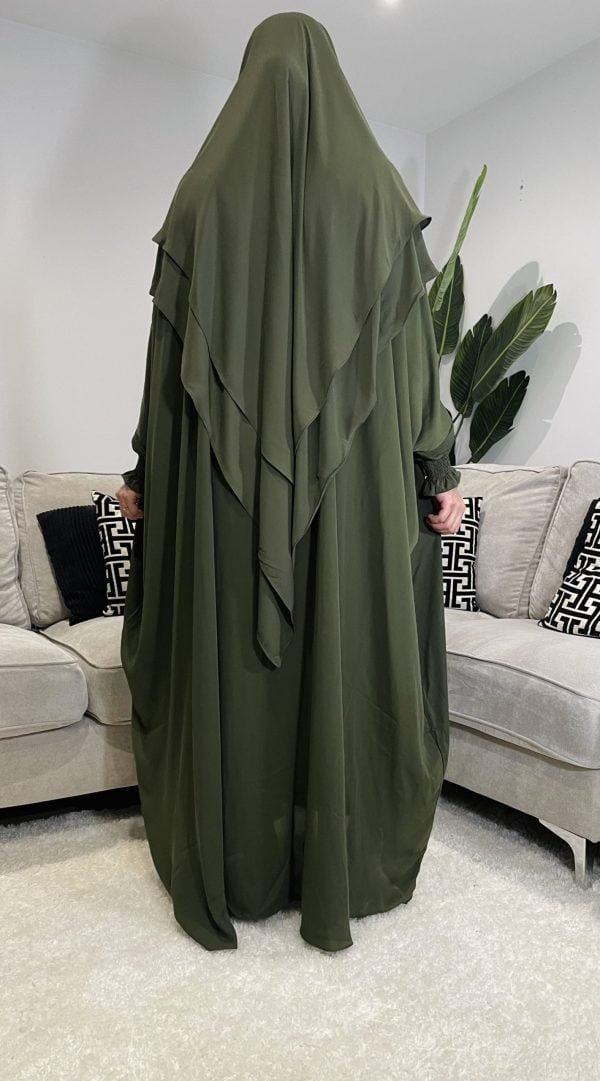 abaya khimar niqab green kakhi sage umrah hajj