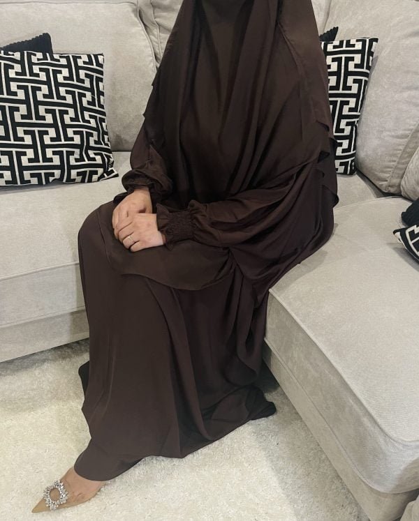 abaya khimar niqab brown umrah hajj