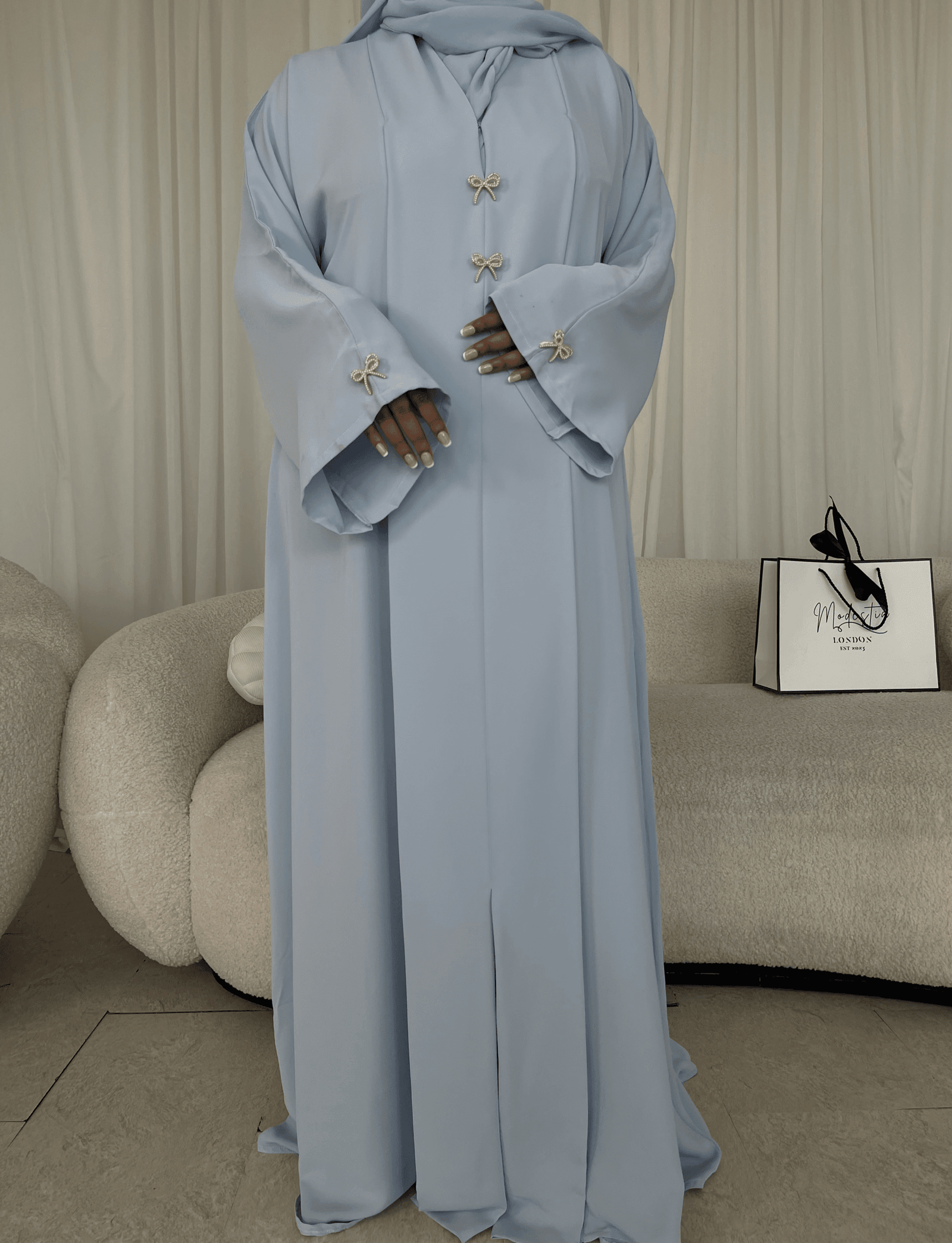 Sky Blue Amal Abaya - Image 4